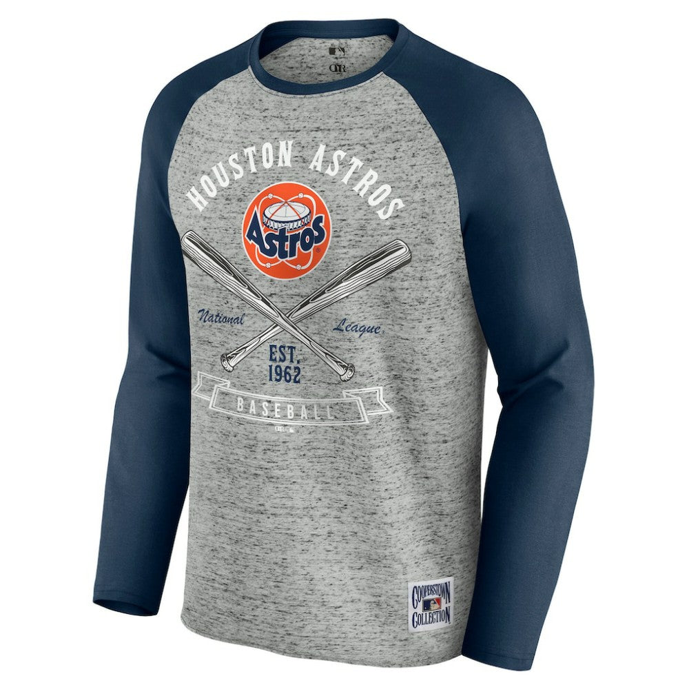 Houston Astros Darius Rucker Collection by Fanatics Raw Edge Raglan Long Sleeve Baseball T-Shirt Clearance