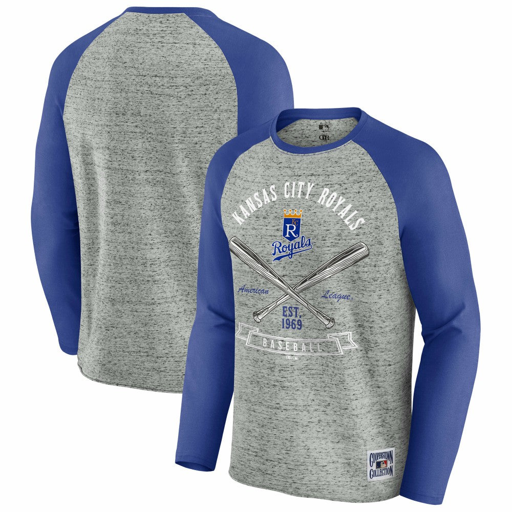 Kansas City Royals Darius Rucker Collection by Fanatics Raw Edge Raglan Long Sleeve Baseball T-Shirt for sale