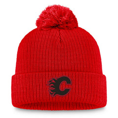 Calgary Flames - Fanatics Women's Cuffed Knit Hat with Pom Red