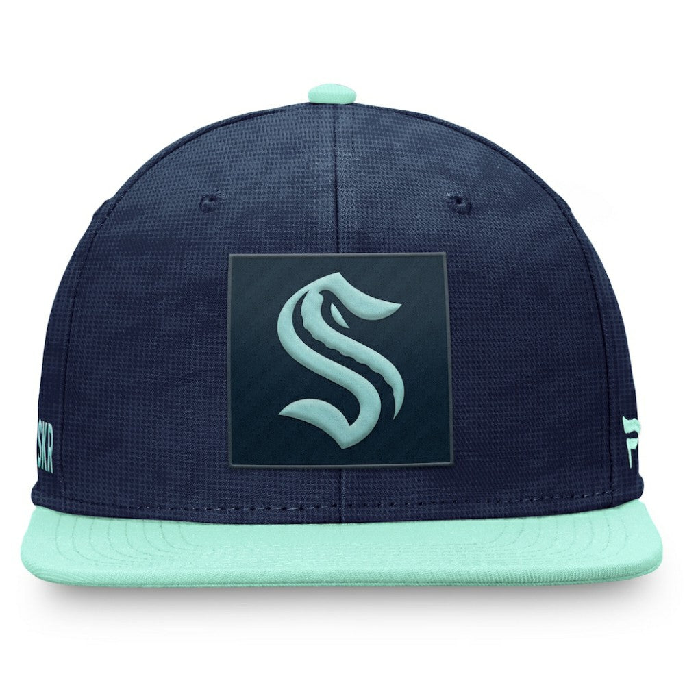 Seattle Kraken Fanatics Authentic Pro Rink Snapback Hat Deep Sea Blue/Light Blue