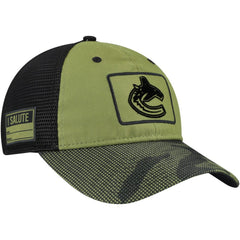 Vancouver Canucks - Fanatics Military Appreciation Trucker Adjustable Hat Olive