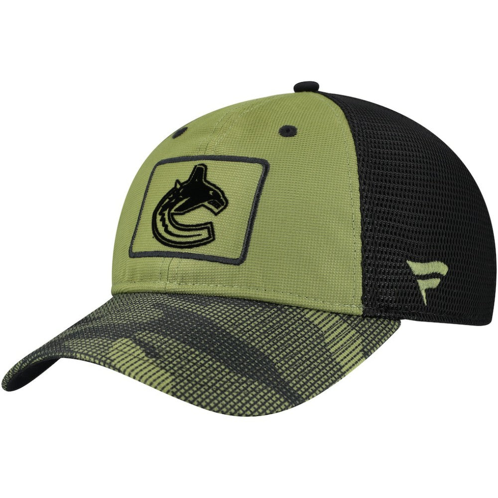 Vancouver Canucks - Fanatics Military Appreciation Trucker Adjustable Hat Olive