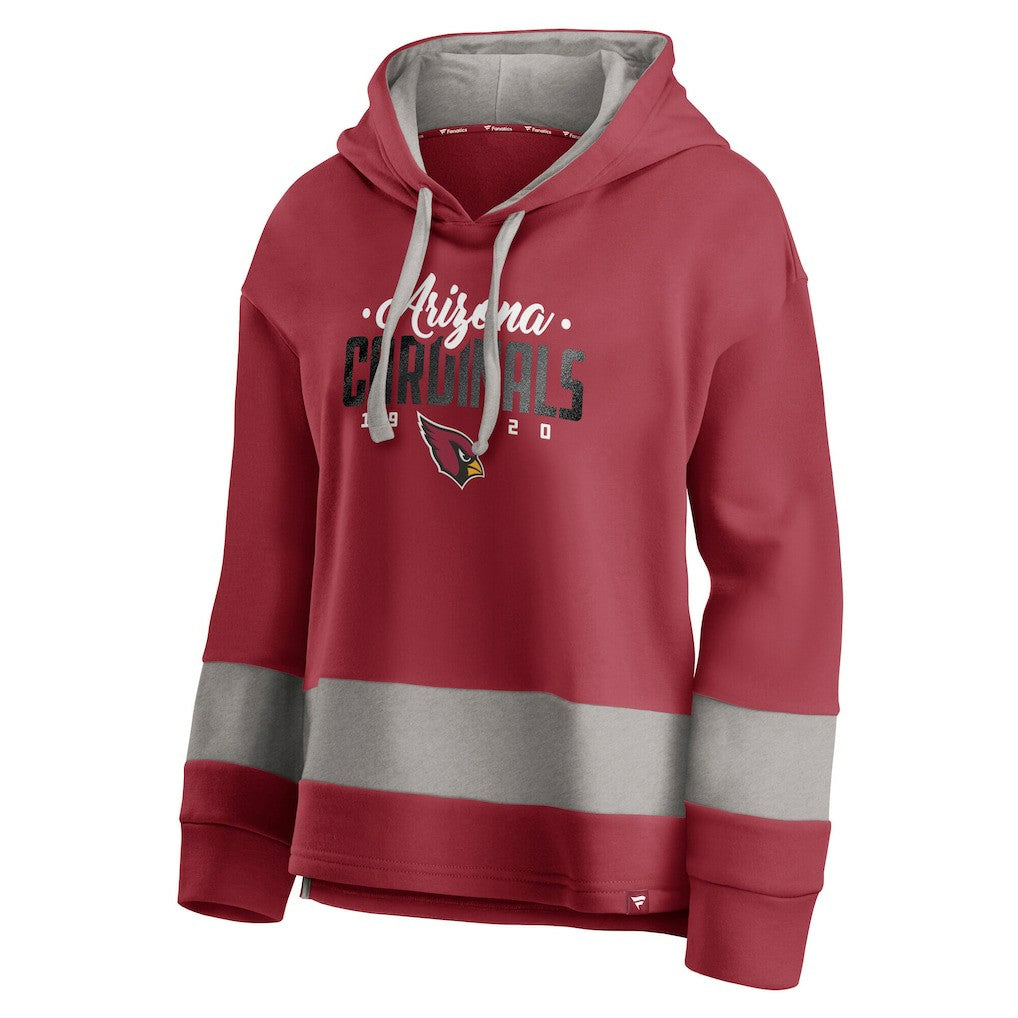 Arizona Cardinals Women's Huddle Up Fundamental Fleece Color Block Pullover Hoodie Cardinal/Gray - Fanatics