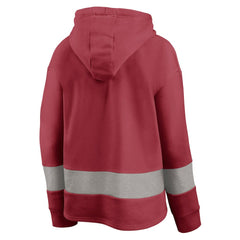 Arizona Cardinals Women's Huddle Up Fundamental Fleece Color Block Pullover Hoodie Cardinal/Gray - Fanatics