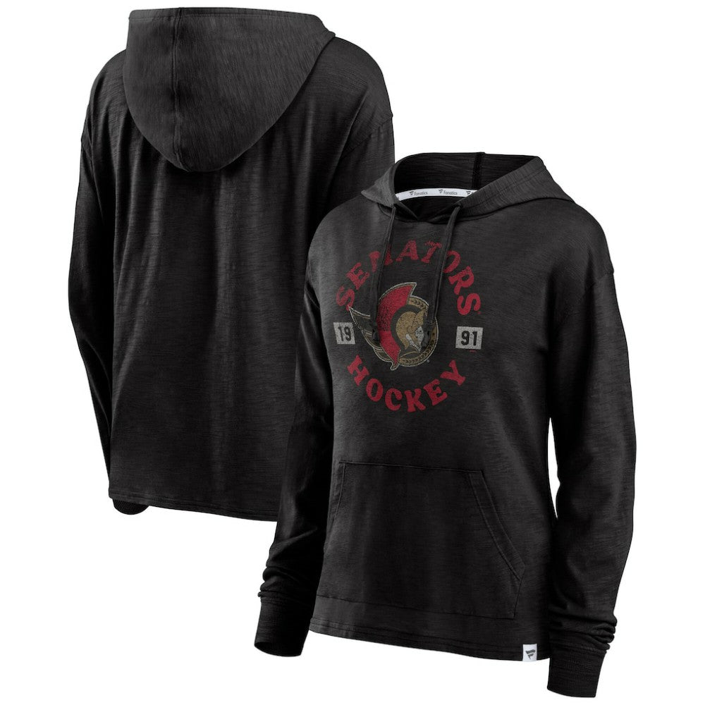 Ottawa Senators - Fanatics Women's True Classic Pullover Hoodie Heather Black