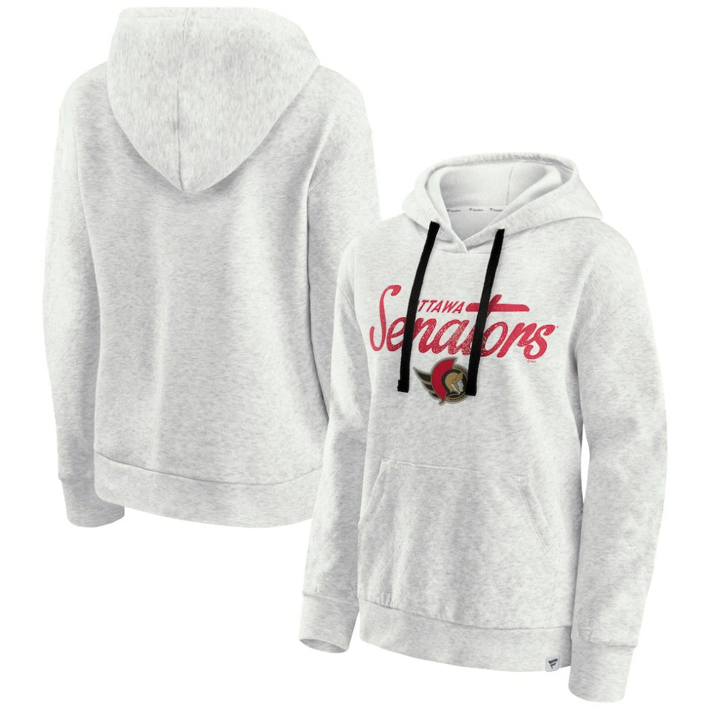 Ottawa Senators - Fanatics Women's True Classics Quilted Pullover Hoodie Oatmeal