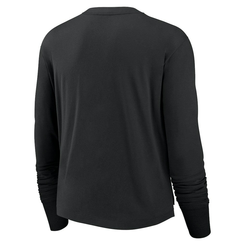 Las Vegas Raiders Women's Large Logo Cropped Long Sleeve Fashion T-Shirt Black - Nike