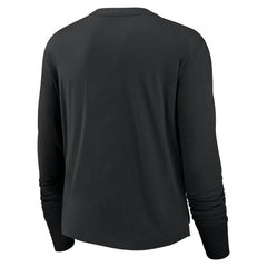 Las Vegas Raiders Women's Large Logo Cropped Long Sleeve Fashion T-Shirt Black - Nike