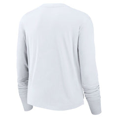 Las Vegas Raiders Women's Large Logo Cropped Long Sleeve Fashion T-Shirt White - Nike