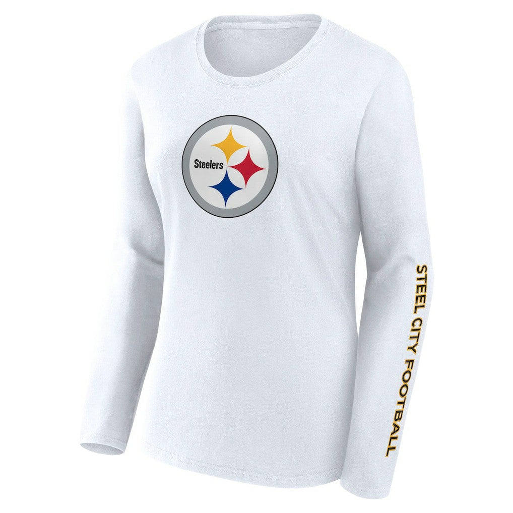 Pittsburgh Steelers Women's Long Sleeve T-Shirt White - Fanatics
