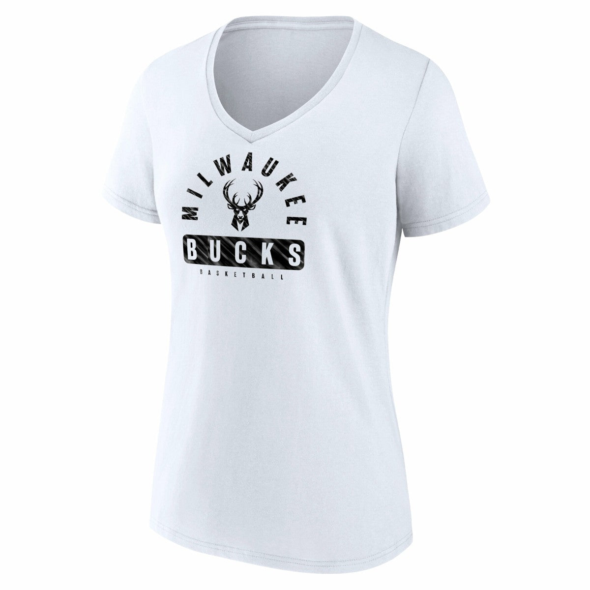 Fanatics - Milwaukee Bucks Women's Bench Warmer V-Neck T-Shirt - White
