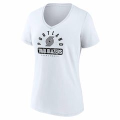 Fanatics - Portland Trail Blazers Women's Bench Warmer V-Neck T-Shirt - White