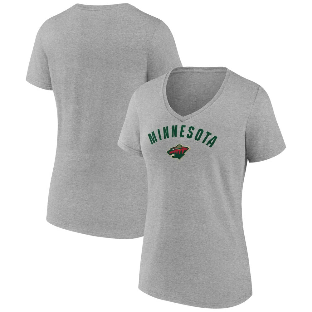 Minnesota Wild - Fanatics Women's V-Neck T-Shirt Gray