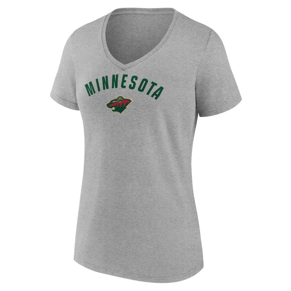 Minnesota Wild - Fanatics Women's V-Neck T-Shirt Gray