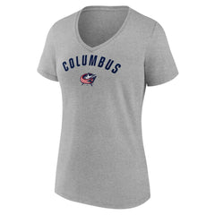 Columbus Blue Jackets - Fanatics Women's V-Neck T-Shirt Gray