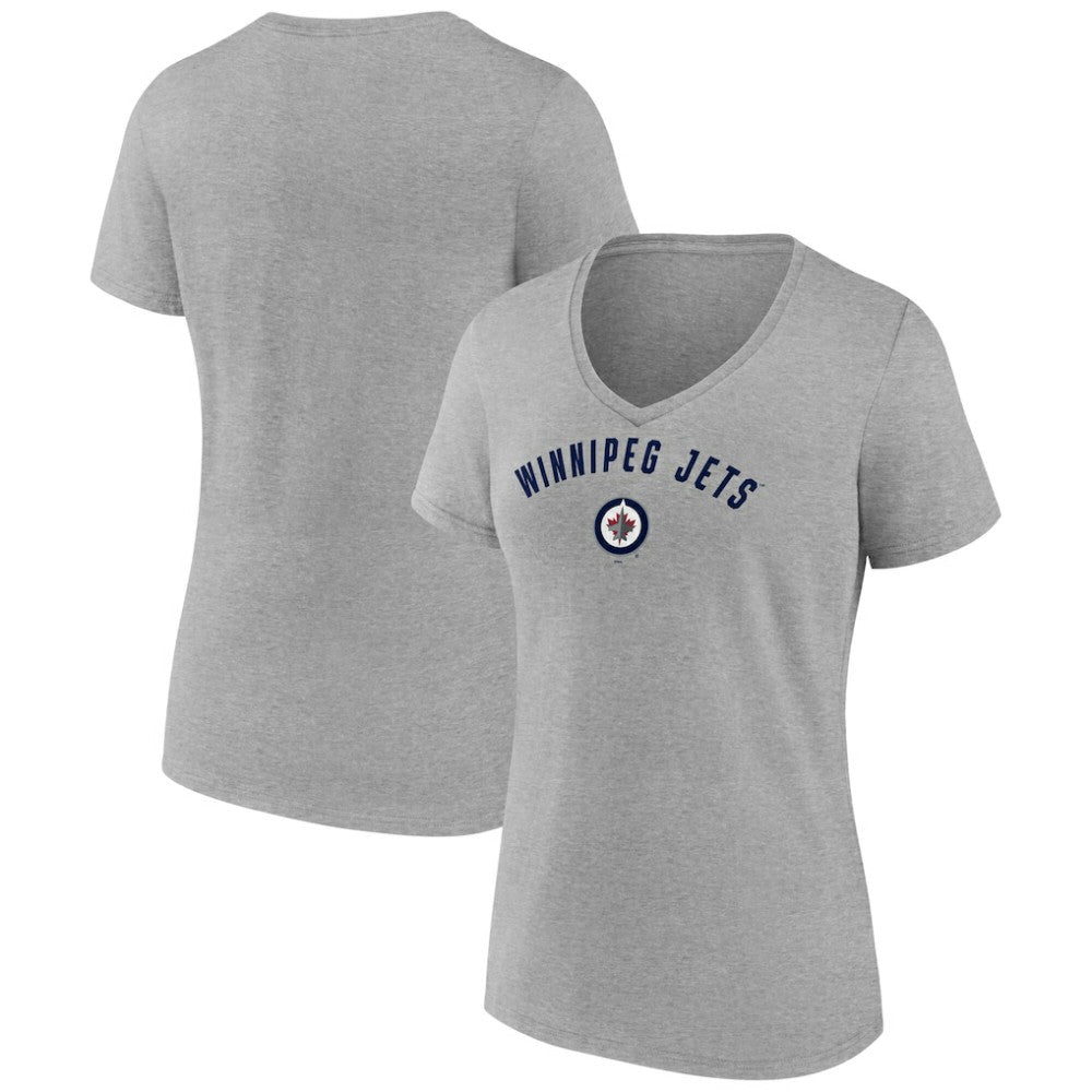 Winnipeg Jets - Fanatics Women's V-Neck T-Shirt Gray