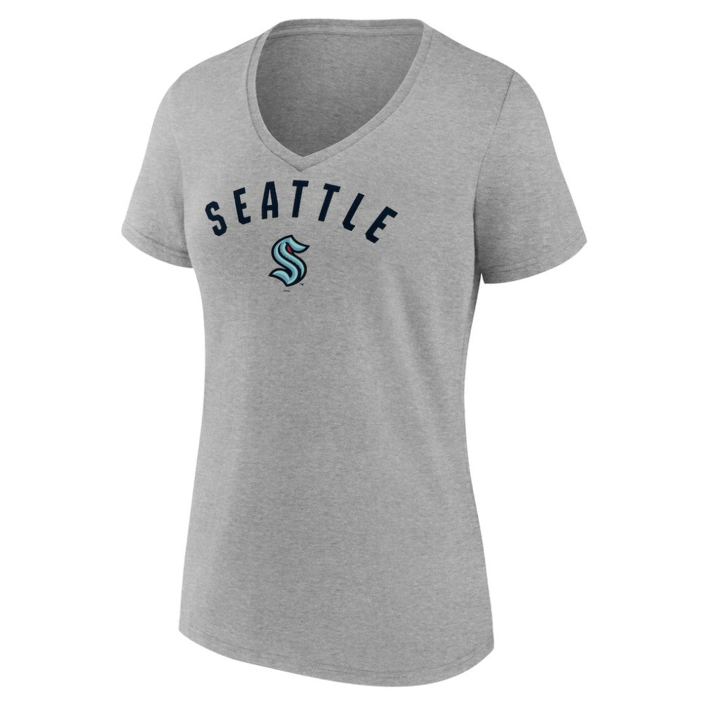 Seattle Kraken Fanatics Women's V-Neck T-Shirt Gray