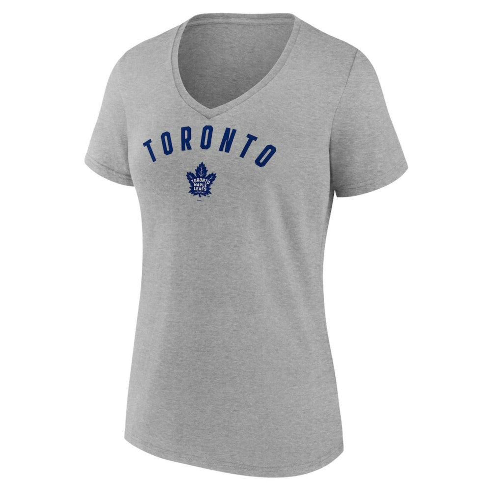 Toronto Maple Leafs - Fanatics Women's V-Neck T-Shirt Gray