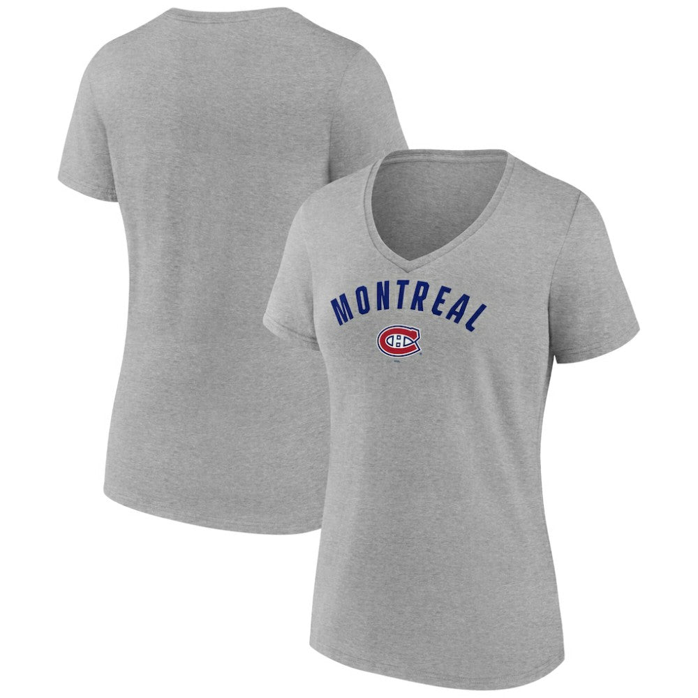 Montreal Canadiens - Fanatics Women's V-Neck T-Shirt Gray