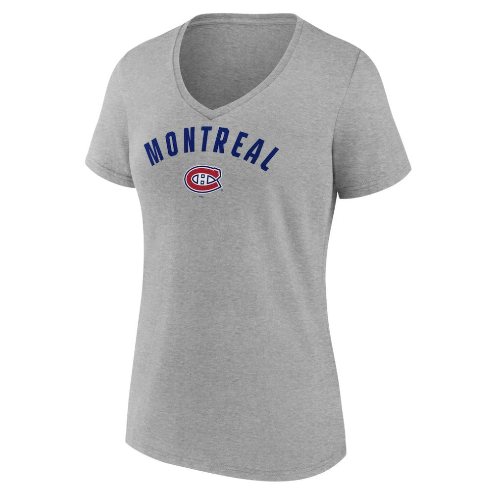 Montreal Canadiens - Fanatics Women's V-Neck T-Shirt Gray