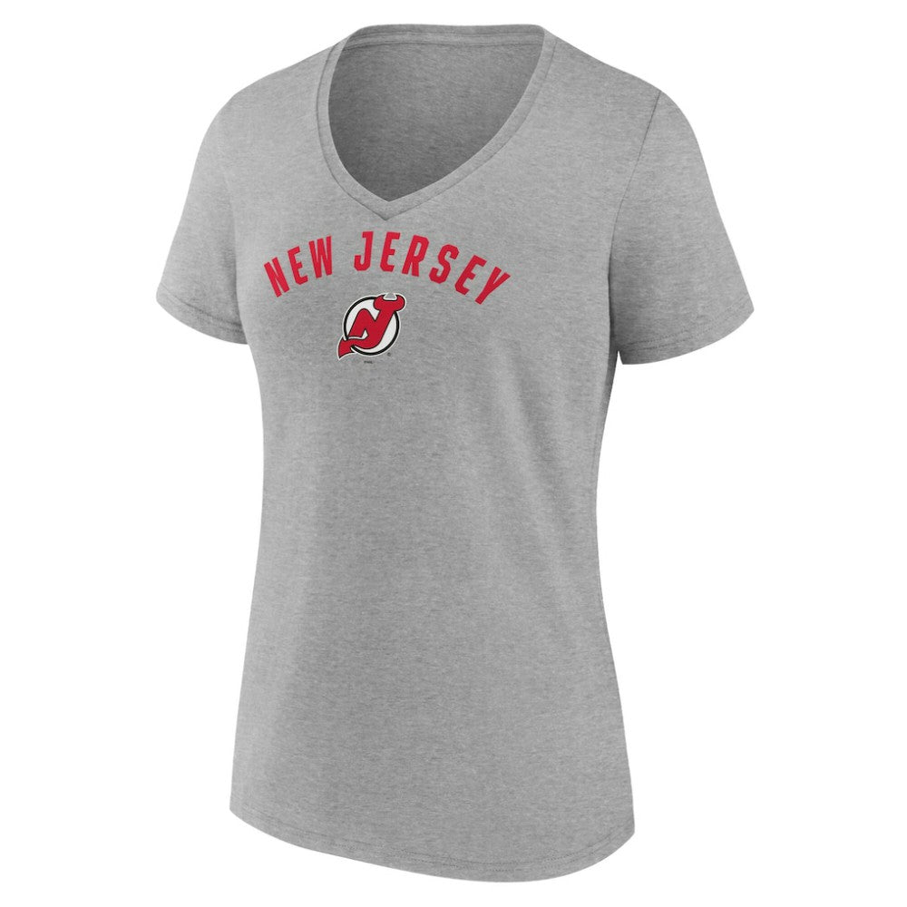 New Jersey Devils - Fanatics Women's V-Neck T-Shirt Gray