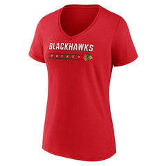 Chicago Blackhawks Fanatics Women's V-Neck T-Shirt Red