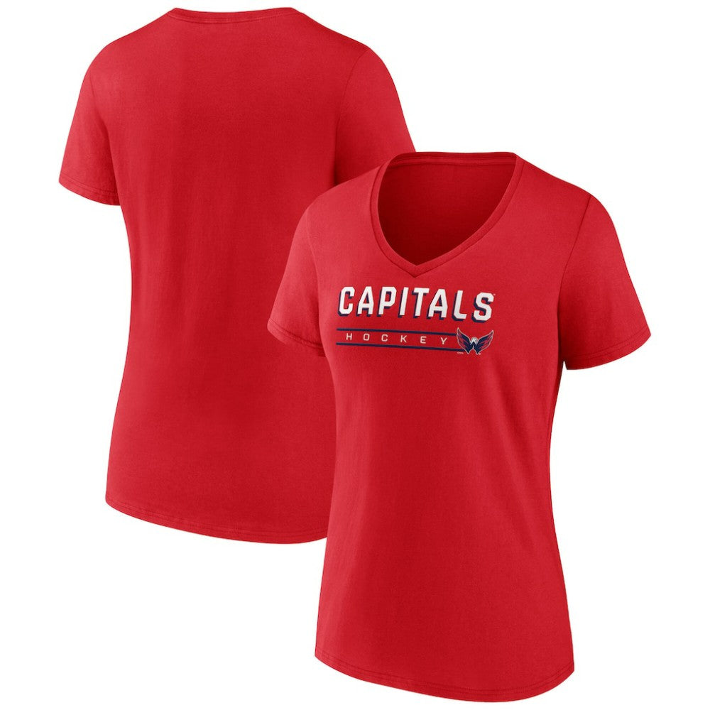 Washington Capitals Fanatics Women's V-Neck T-Shirt Red