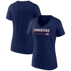 Montreal Canadiens - Fanatics Women's V-Neck T-Shirt Navy