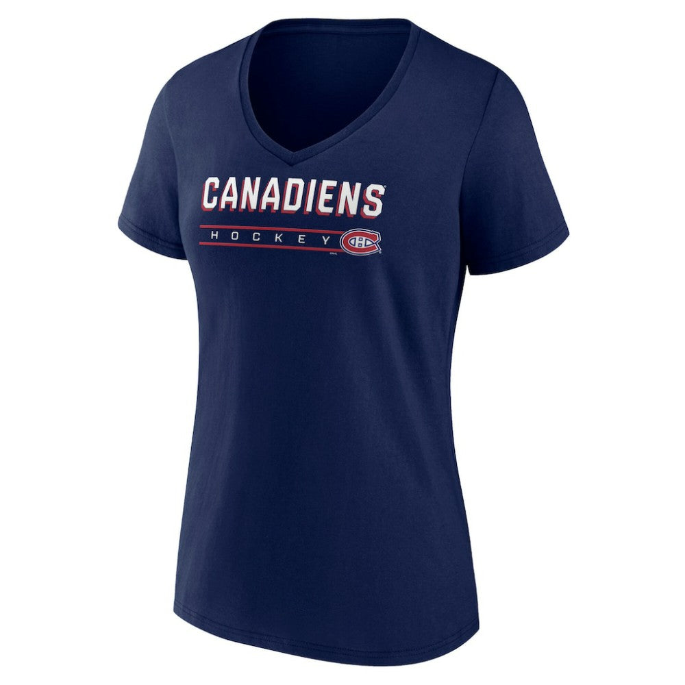 Montreal Canadiens - Fanatics Women's V-Neck T-Shirt Navy
