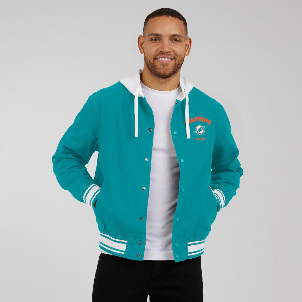 Miami Dolphins Darius Rucker Collection Full-Snap Hoodie Jacket Aqua - Fanatics