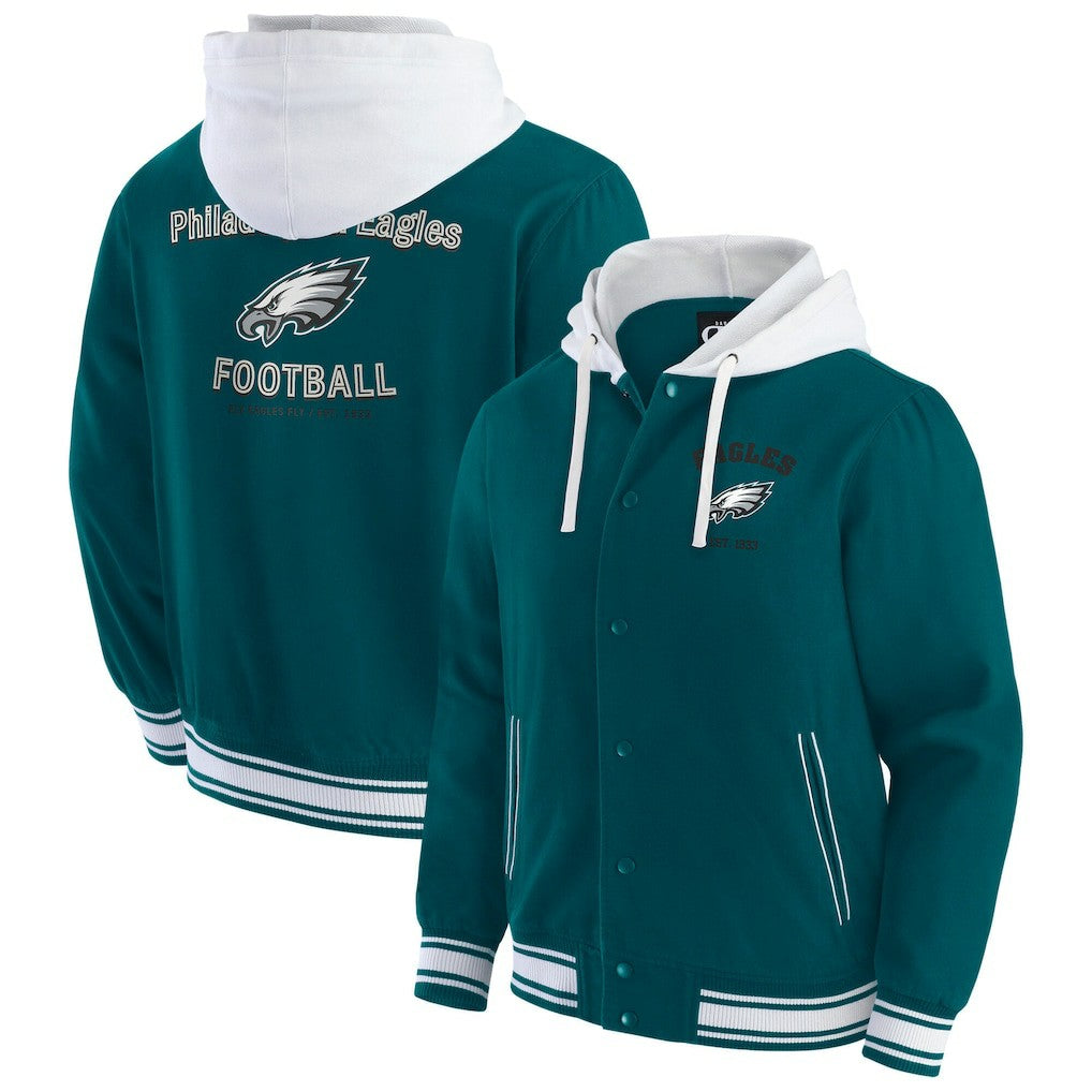 Philadelphia Eagles Darius Rucker Collection Full-Snap Hoodie Jacket Midnight Green - Fanatics