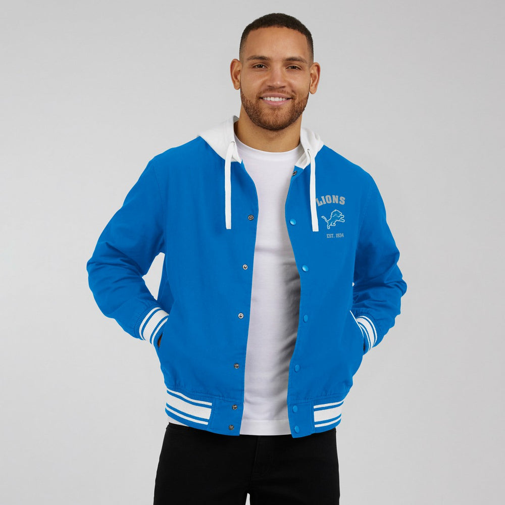 Detroit Lions Darius Rucker Collection Full-Snap Hoodie Jacket Blue - Fanatics