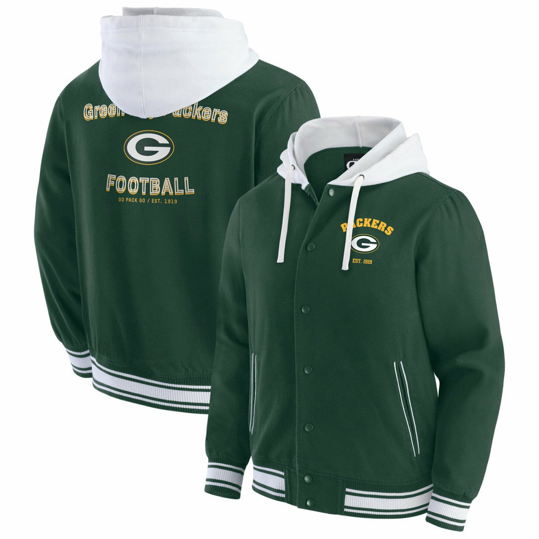 Green Bay Packers Darius Rucker Collection Full-Snap Hoodie Jacket Green - Fanatics