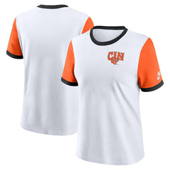 Cincinnati Bengals Women's Rewind Ringer Tri-Blend T-Shirt White - Nike