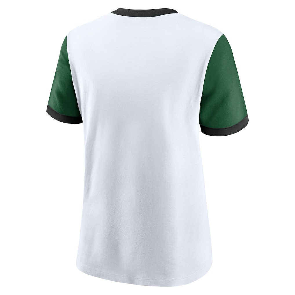 New York Jets Women's Rewind Ringer Tri-Blend T-Shirt White - Nike