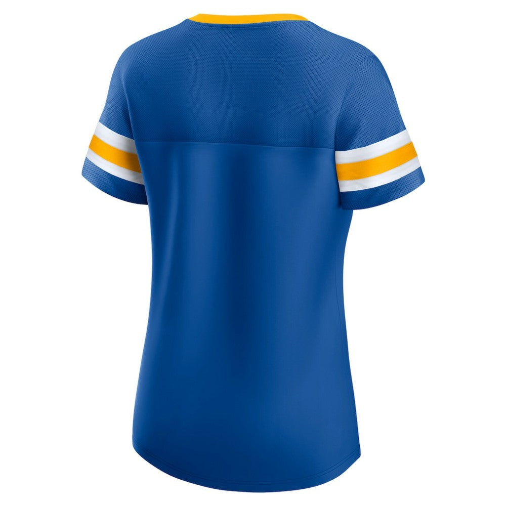 St. Louis Blues - Fanatics Women's Iconic Athena Lace-Up T-Shirt Blue