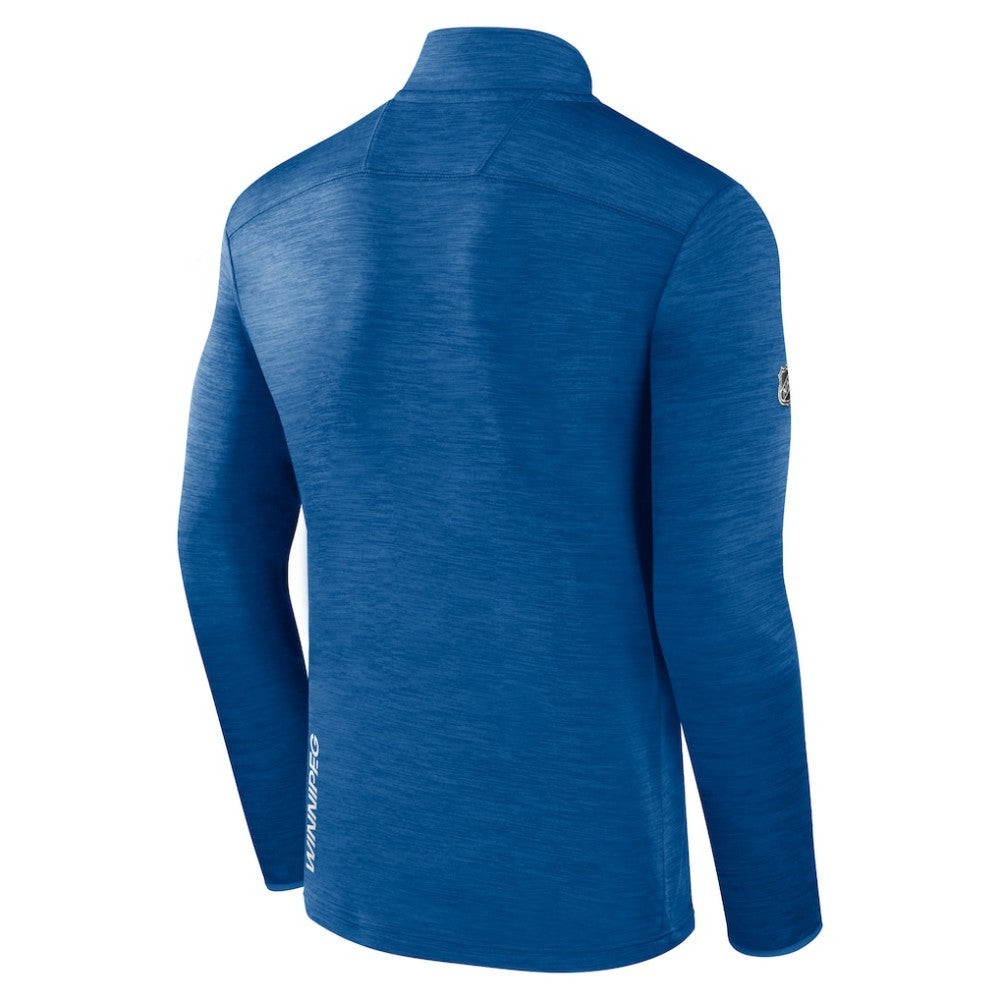 Winnipeg Jets - Fanatics Authentic Pro Lightweight Quarter-Zip Pullover Heather Blue