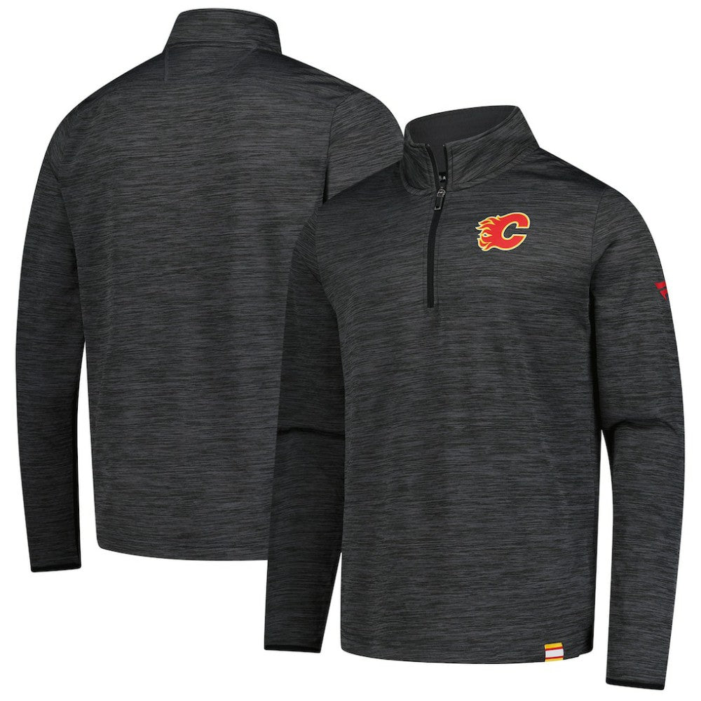 Calgary Flames - Fanatics Authentic Pro Lightweight Quarter-Zip Pullover Heather Charcoal