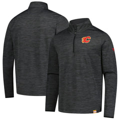 Calgary Flames - Fanatics Authentic Pro Lightweight Quarter-Zip Pullover Heather Charcoal