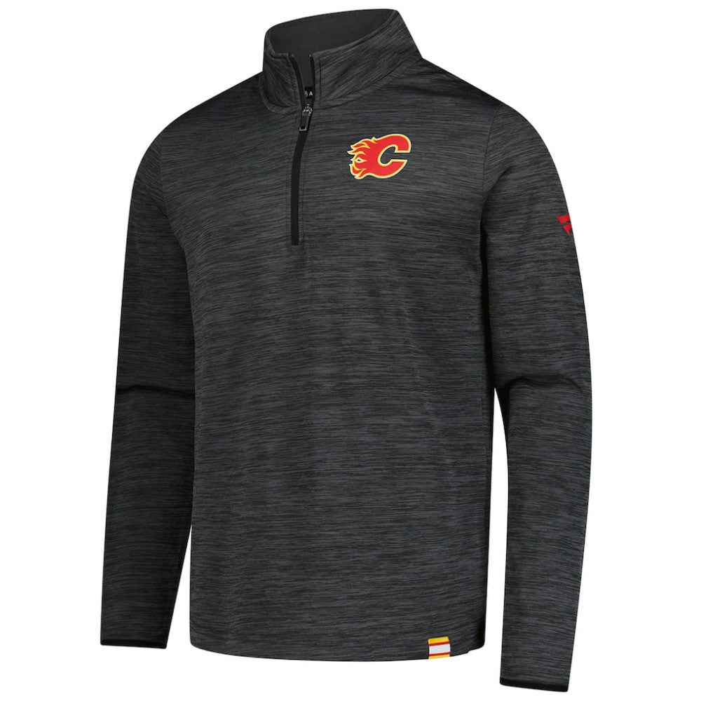 Calgary Flames - Fanatics Authentic Pro Lightweight Quarter-Zip Pullover Heather Charcoal