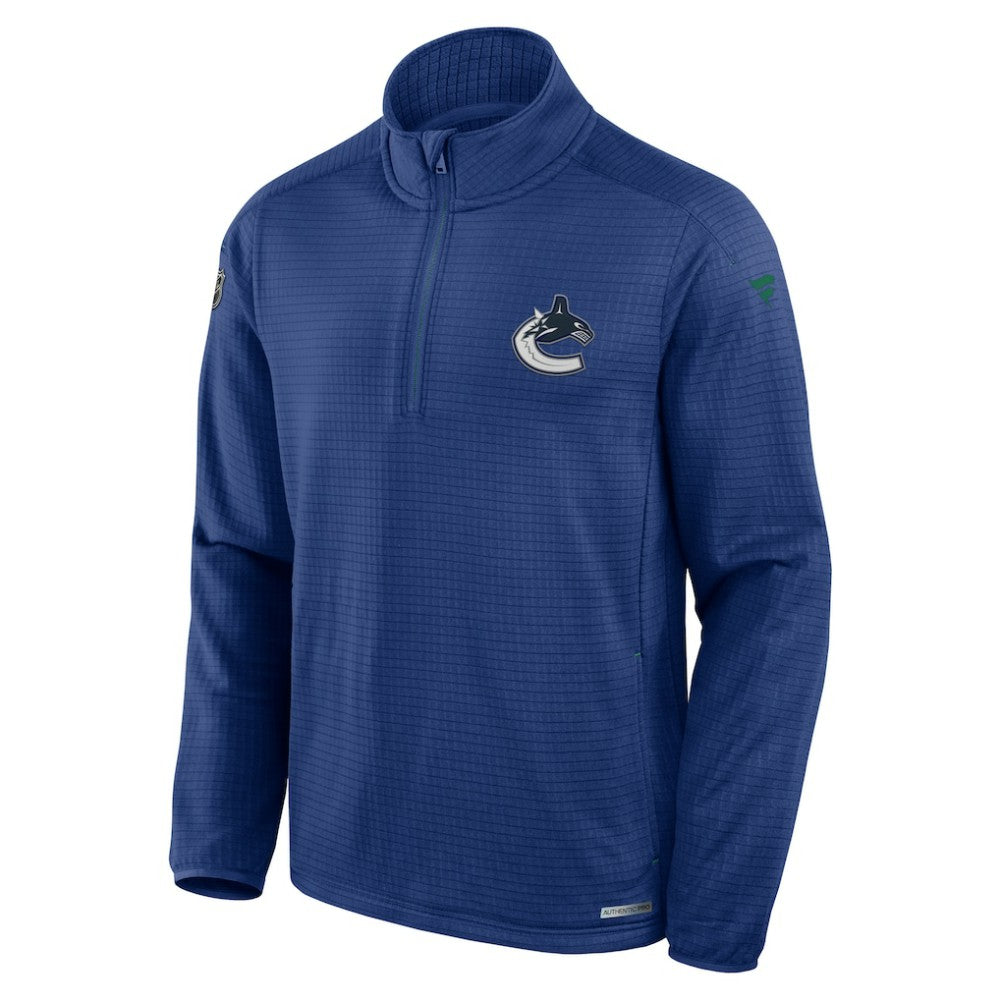 Vancouver Canucks - Fanatics Authentic Pro Rink Quarter-Zip Top Blue