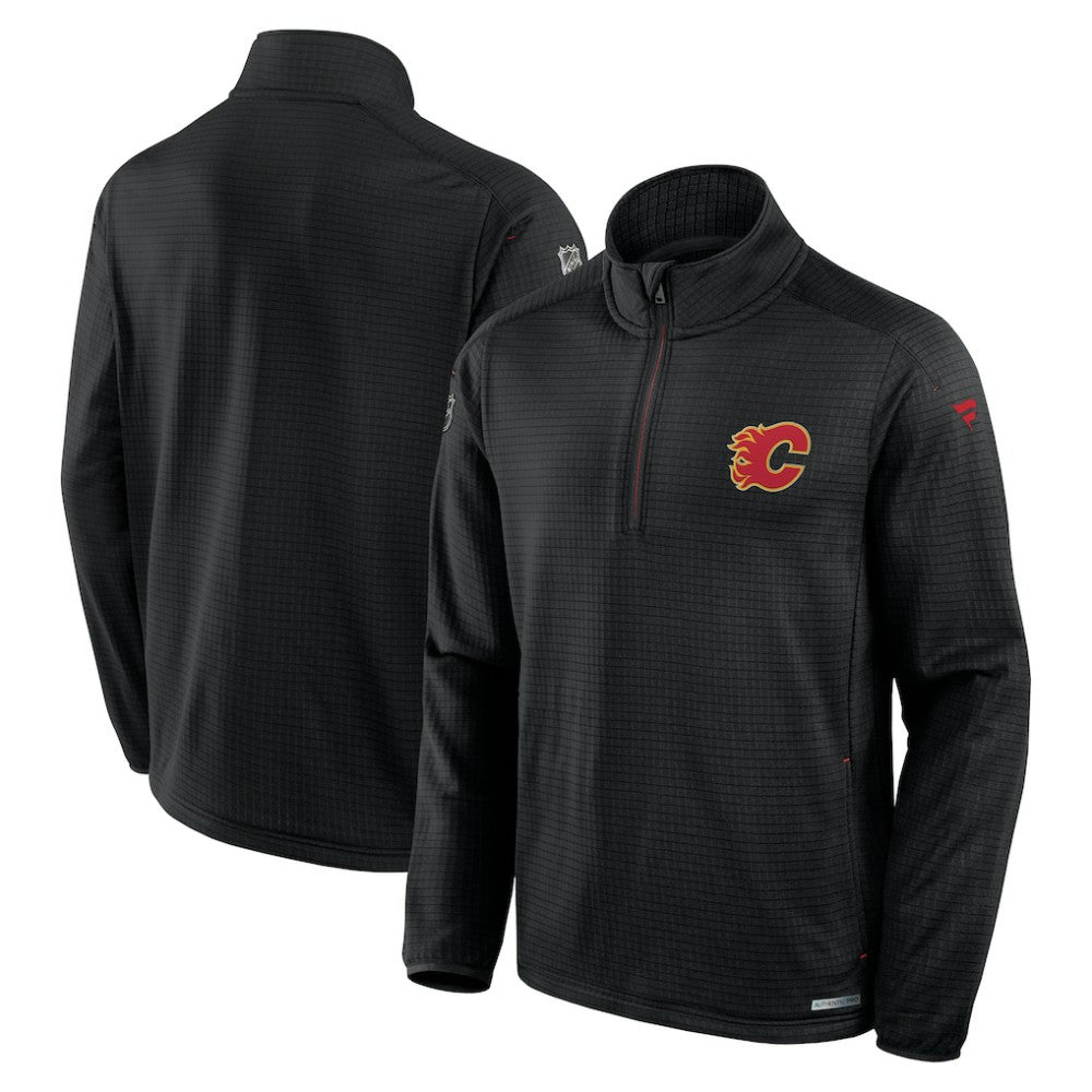 Calgary Flames - Fanatics Authentic Pro Rink Quarter-Zip Top Black