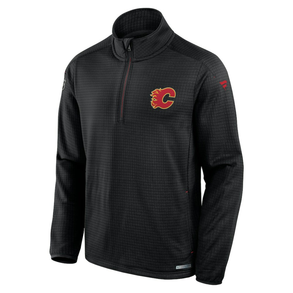 Calgary Flames - Fanatics Authentic Pro Rink Quarter-Zip Top Black