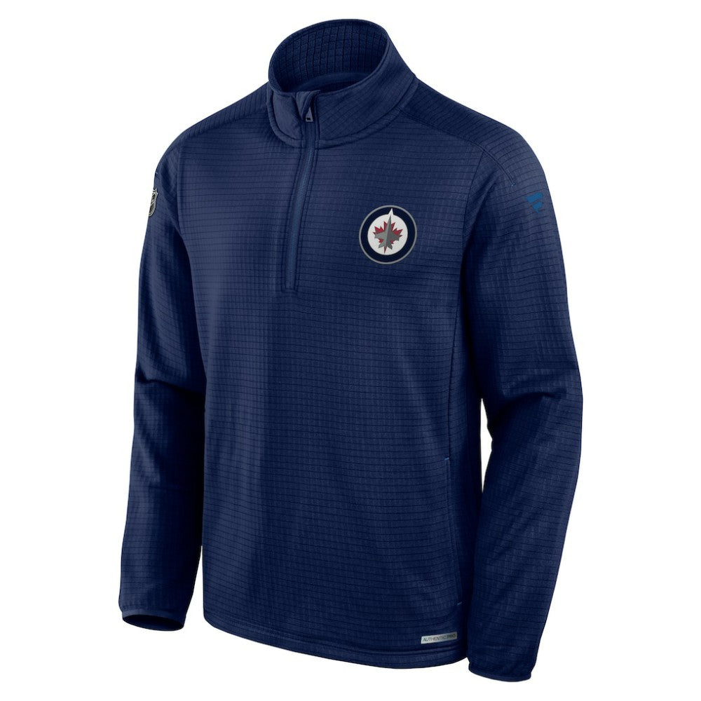 Winnipeg Jets - Fanatics Authentic Pro Rink Quarter-Zip Top Navy