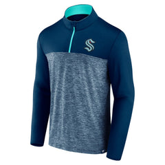 Seattle Kraken Fanatics Iconic Defender Quarter-Zip Jacket Deep Sea Blue