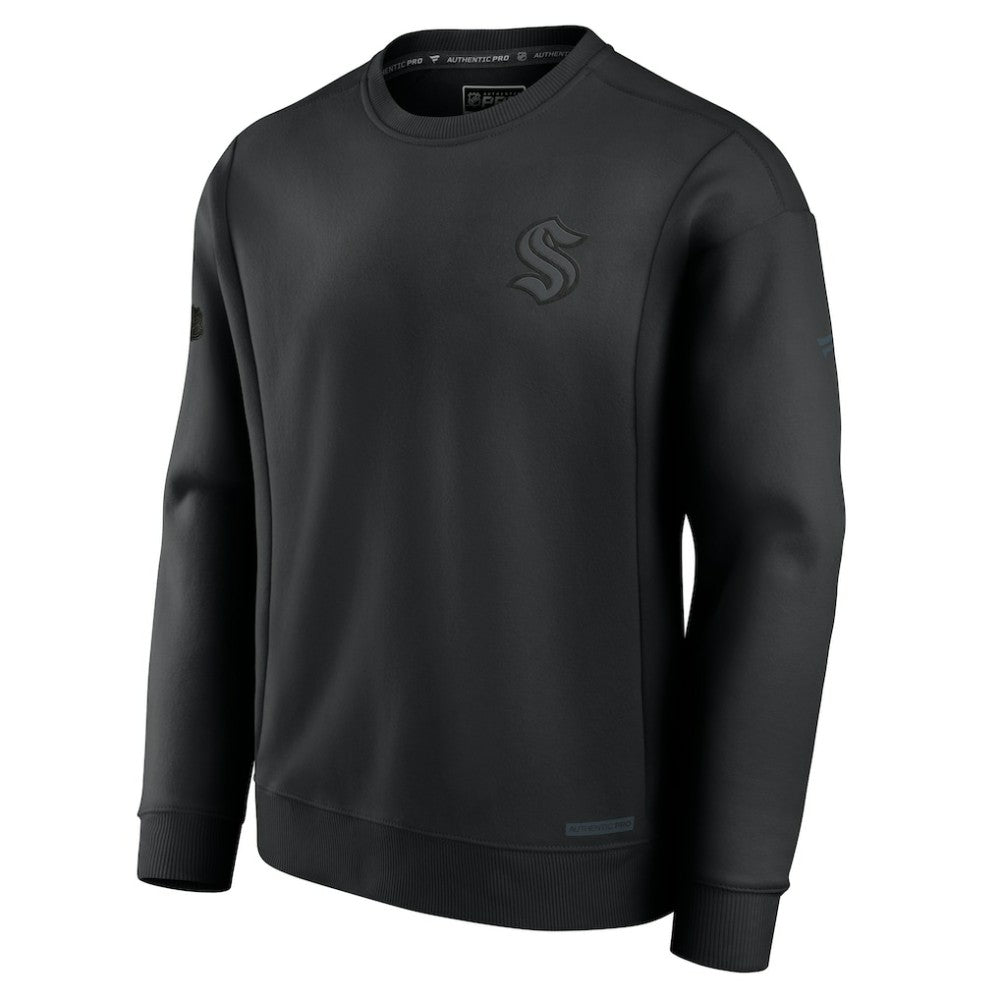 Seattle Kraken Fanatics Authentic Pro Road Fleece Sweatshirt Black