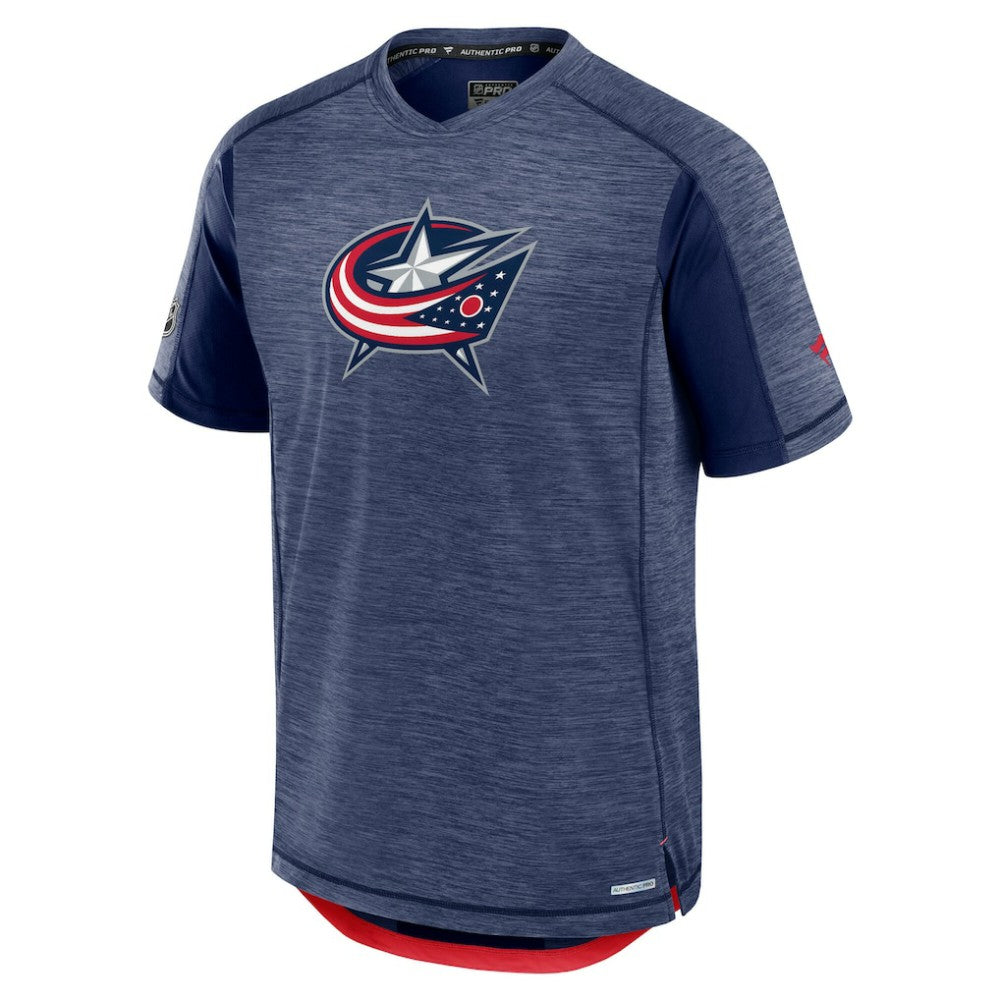 Columbus Blue Jackets - Fanatics Authentic Pro Rink Performance T-Shirt Heather Navy