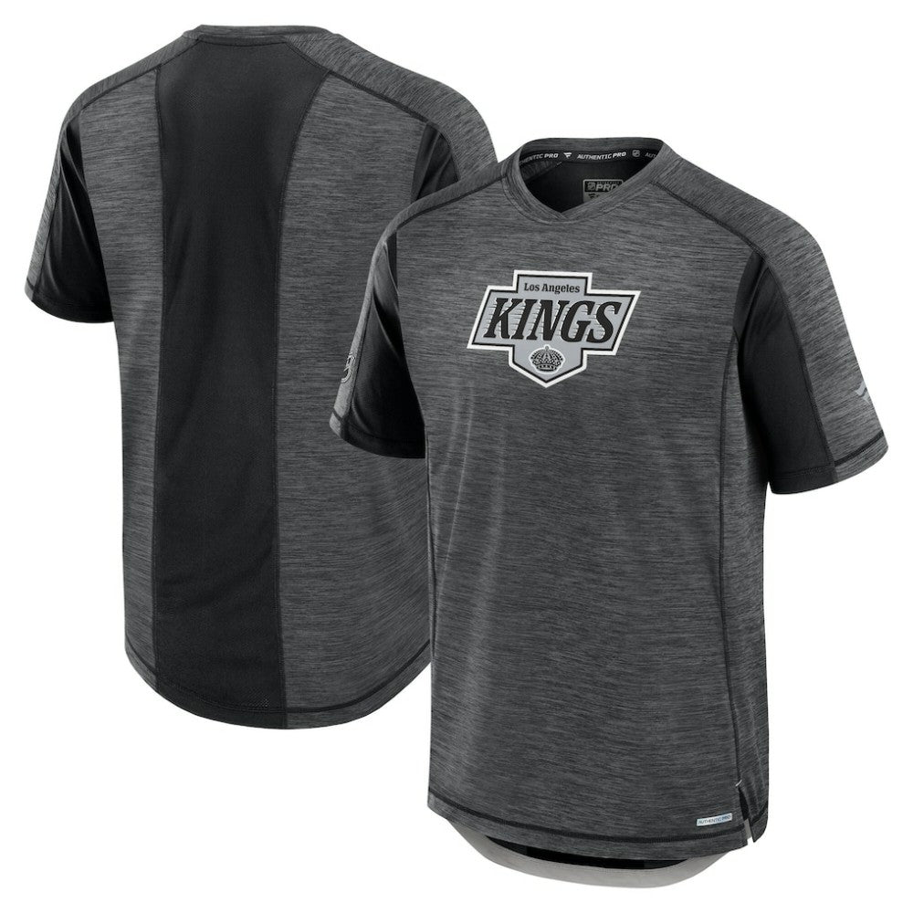Los Angeles Kings - Fanatics Authentic Pro Rink Performance T-Shirt Heather Charcoal