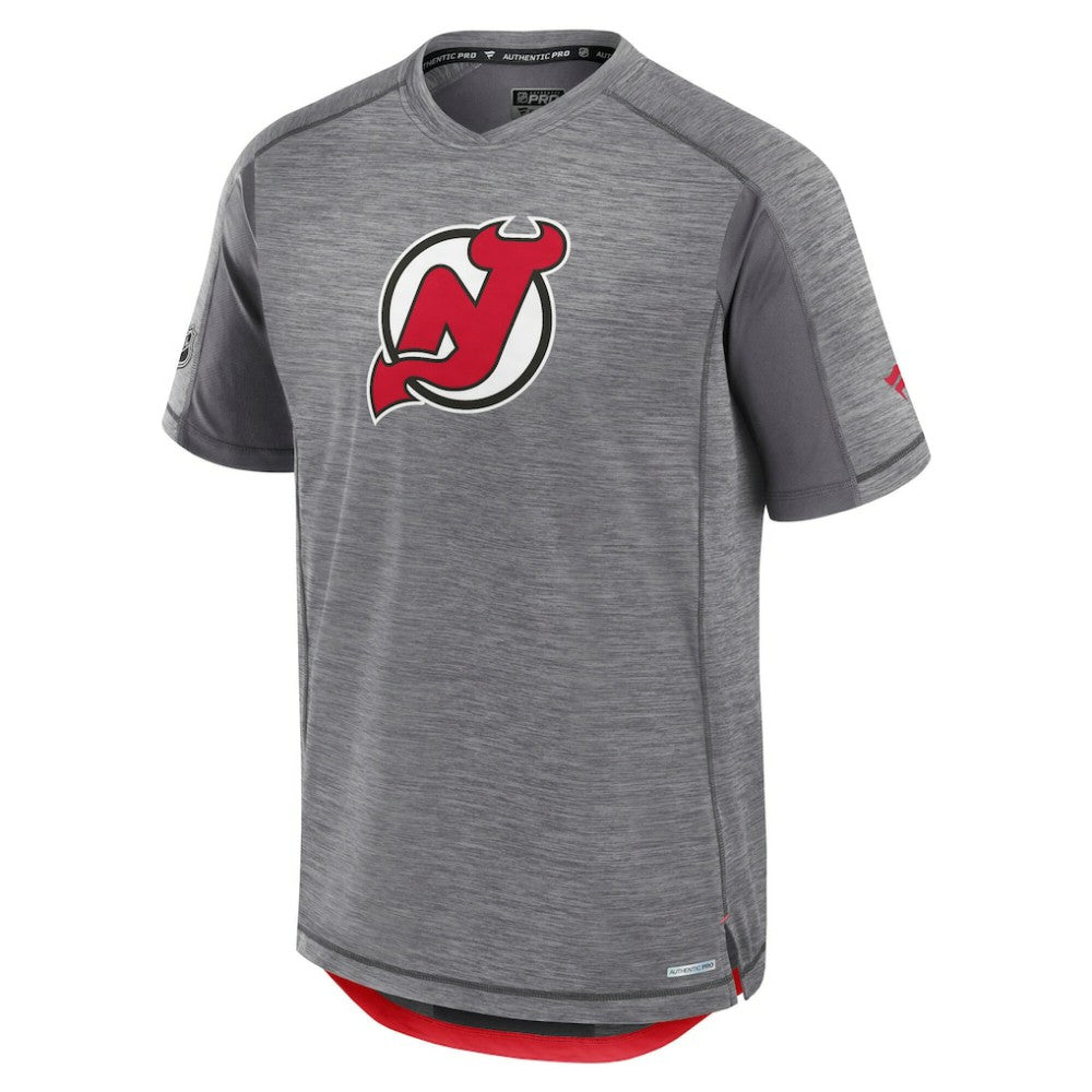 New Jersey Devils - Fanatics Authentic Pro Rink Performance T-Shirt Heather Gray