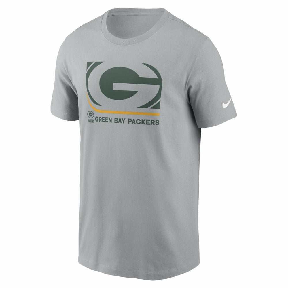 Green Bay Packers Lockup Essential T-Shirt Gray - Nike